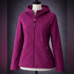 L.L. Bean Women's Magenta Hooded Windbreaker Jacket Size Medium